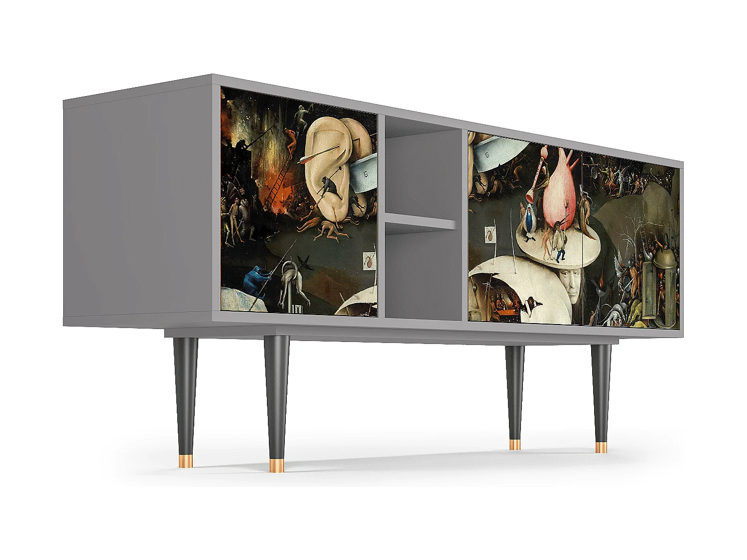 Meuble TV - 150х69х41 cm - T5 - The Garden 2, Gris