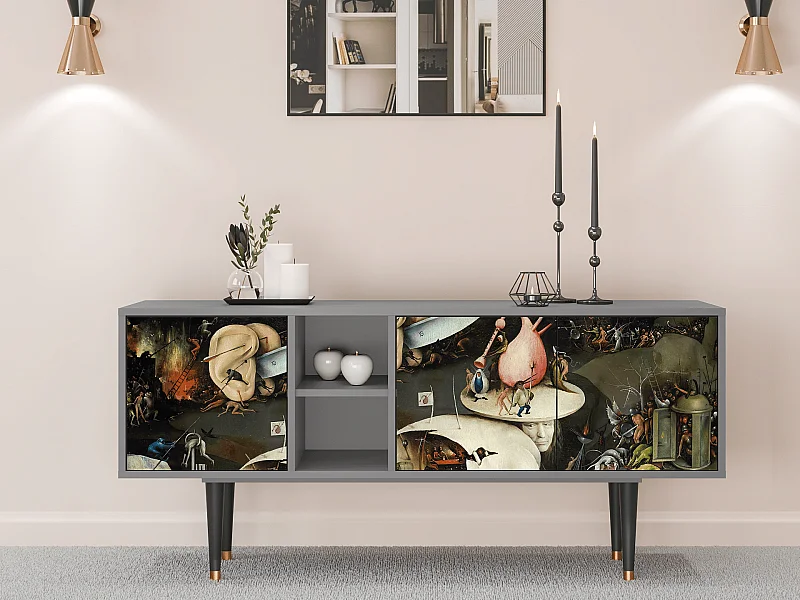 Meuble TV - 150х69х41 cm - T5 - The Garden 2, Gris