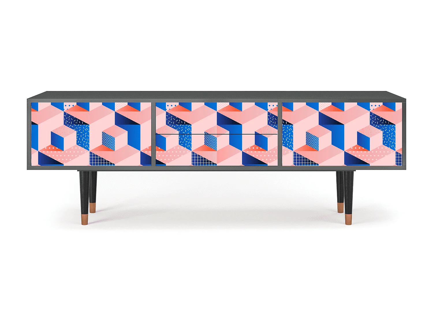 Meuble TV - 170х59х48 cm - T4 - Pinky Squares, Anthracite