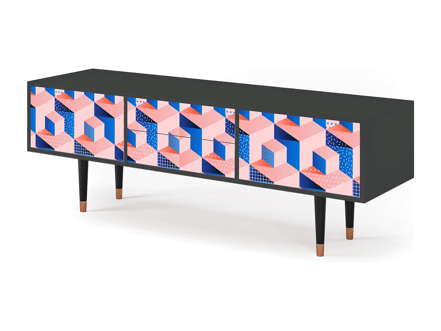 Meuble TV - 170х59х48 cm - T4 - Pinky Squares, Anthracite