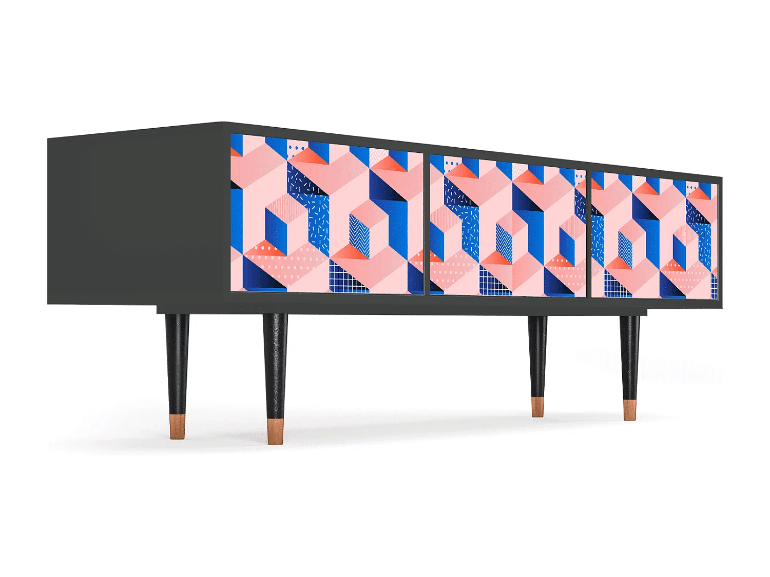 Meuble TV - 170х59х48 cm - T4 - Pinky Squares, Anthracite