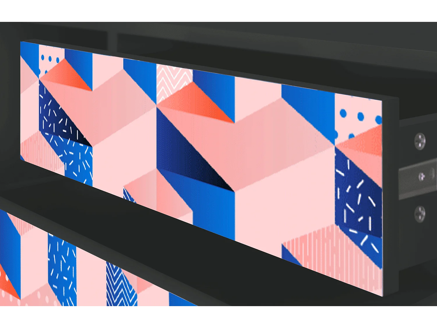 Szafka RTV - 170х59х48 cm - T4 - Pinky Squares, Antracyt