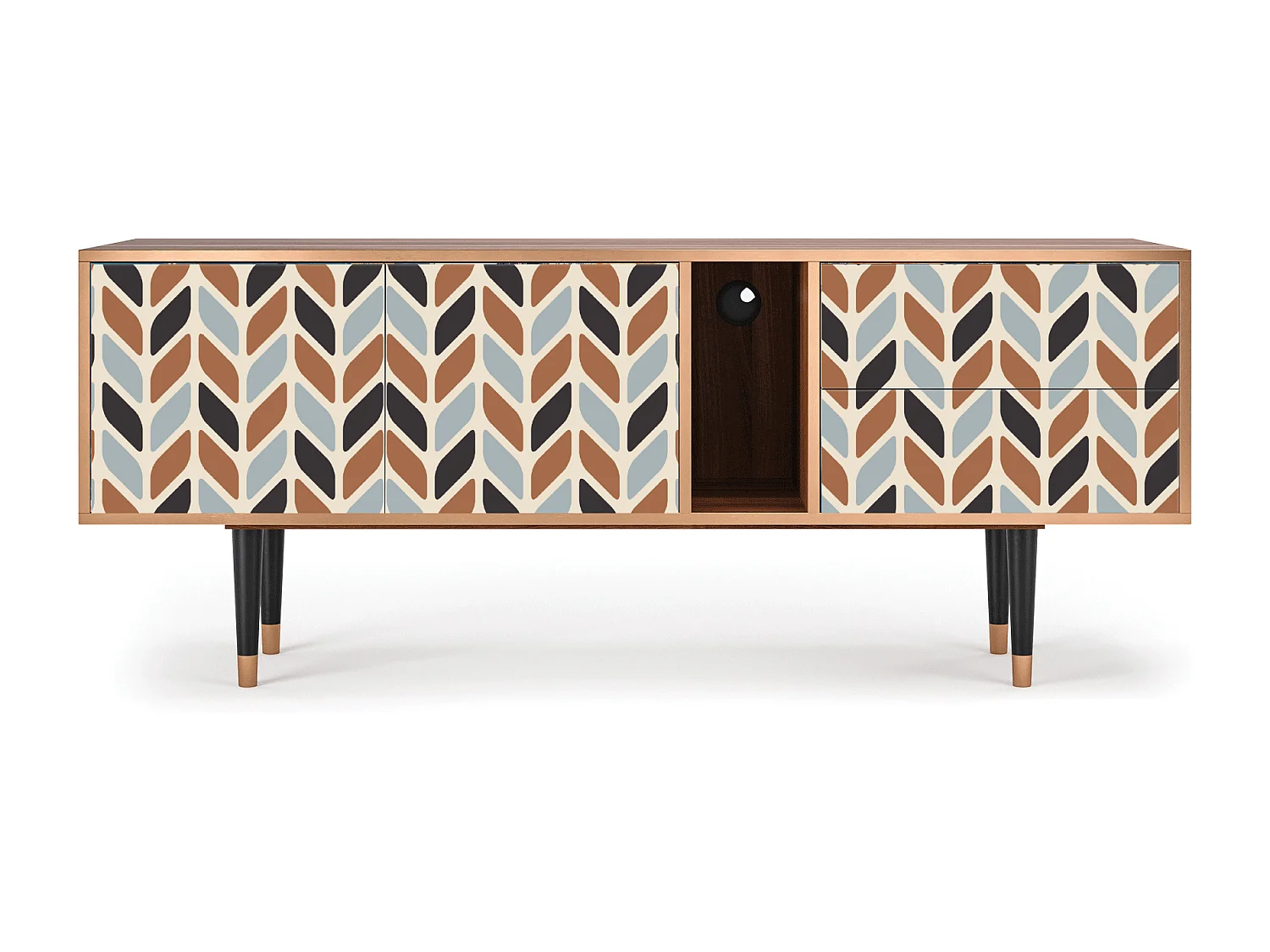 TV-Möbel - 170х69х48 cm - T1 - Beige Laure, Walnuss