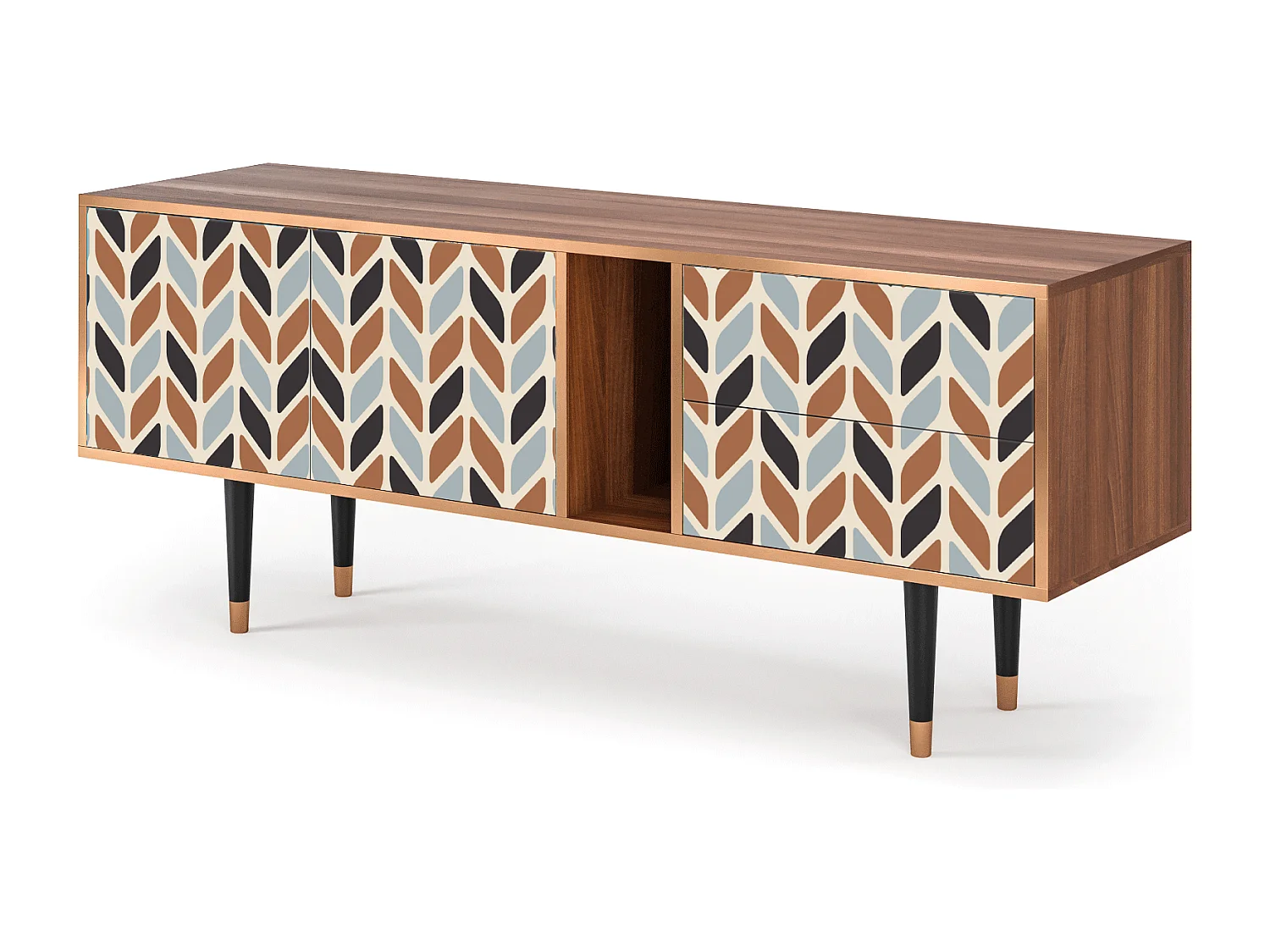 TV-Möbel - 170х69х48 cm - T1 - Beige Laure, Walnuss