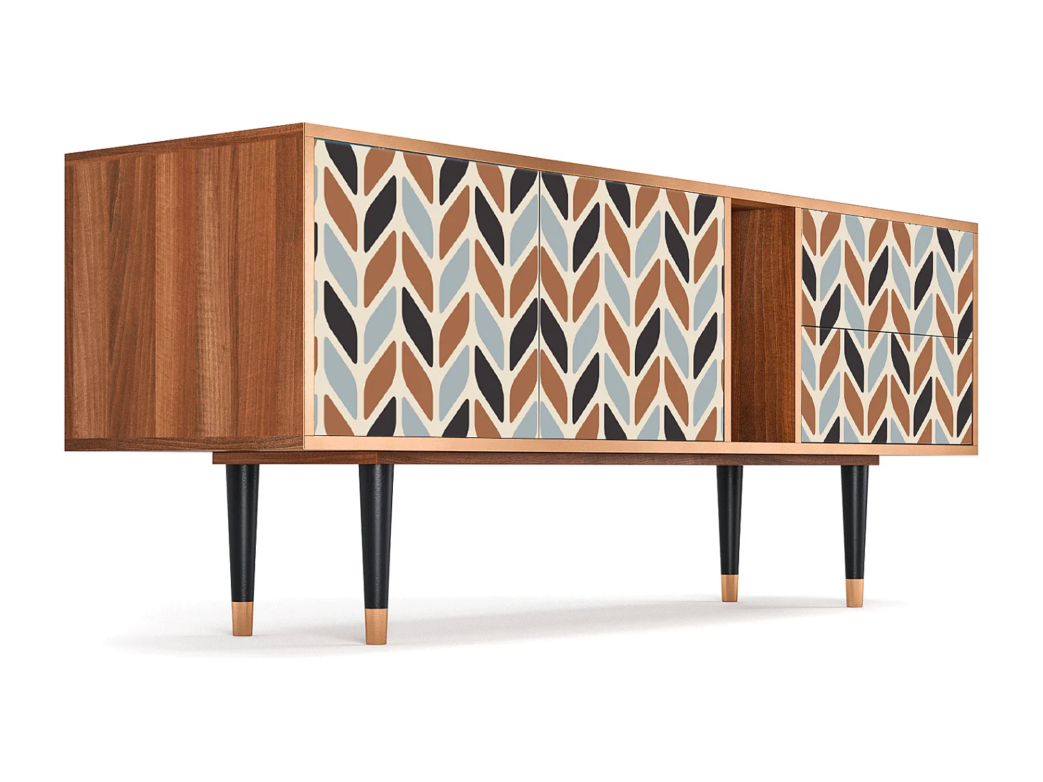 Meuble TV - 170х69х48 cm - T1 - Beige Laure, Noyer