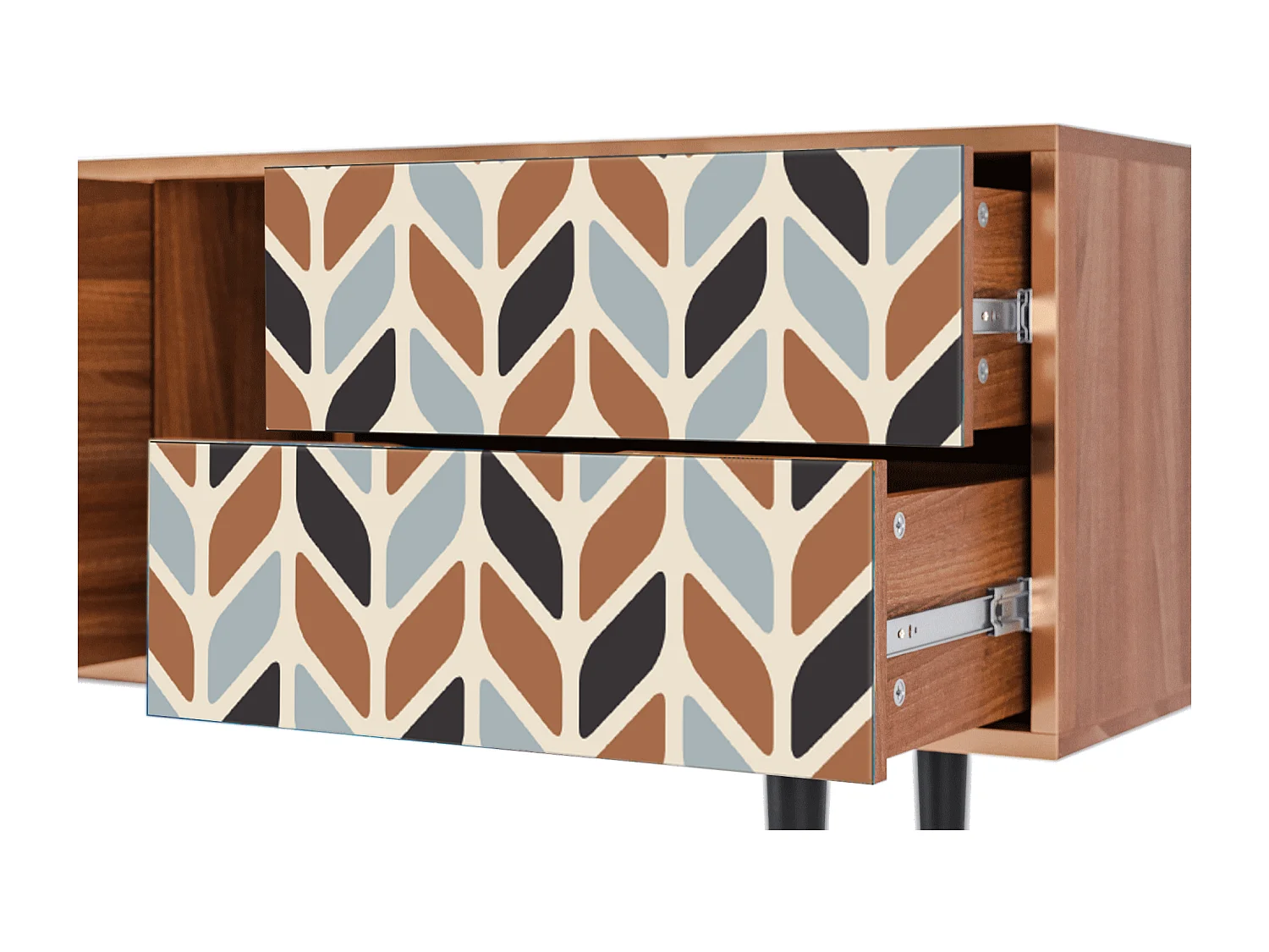 Meuble TV - 170х69х48 cm - T1 - Beige Laure, Noyer