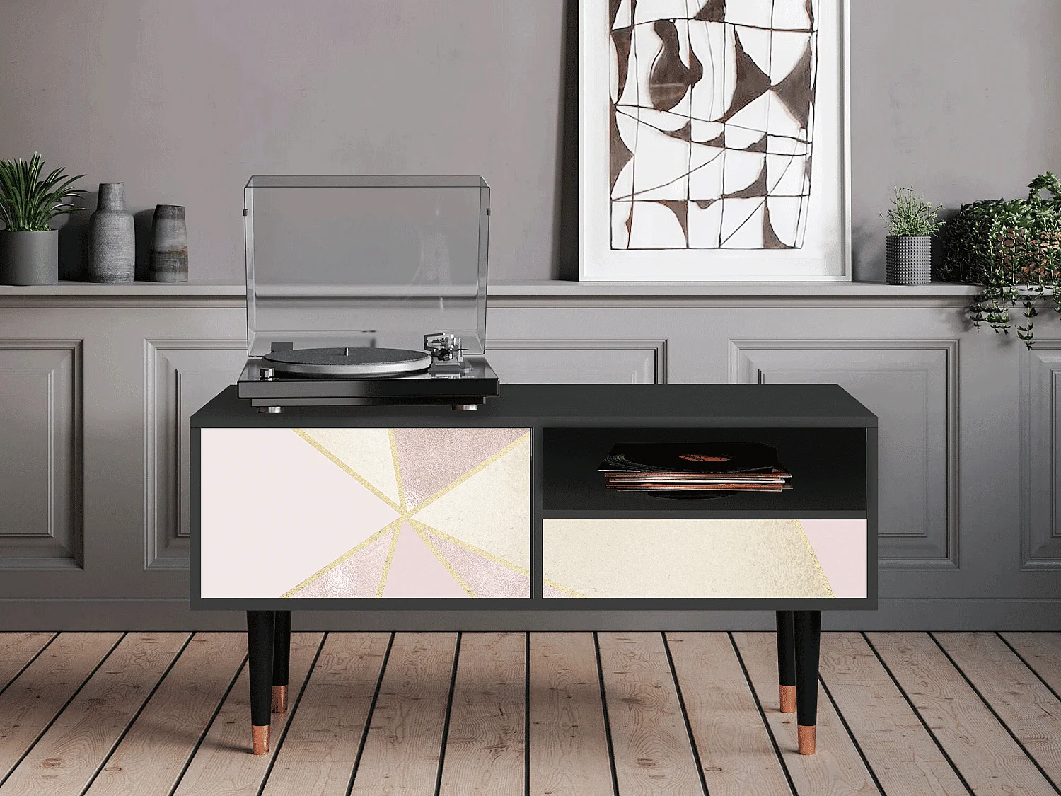 Meuble TV - 115х59х48 cm - T3 - Cosmopolitan Diva, Anthracite