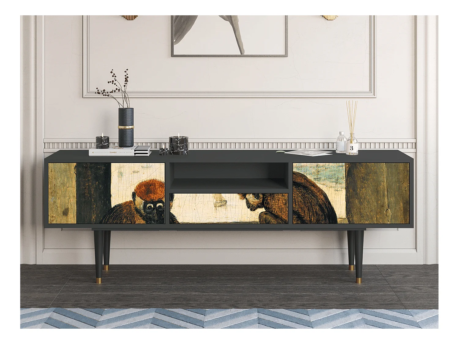 Meuble TV - 170х59х41 cm - T6 - Two Monkeys, Anthracite