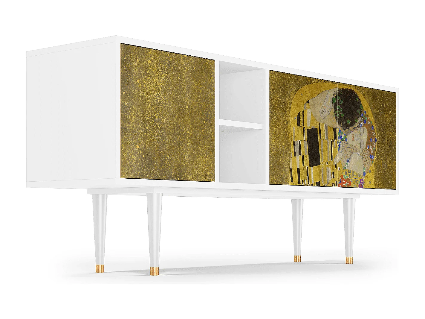 Meuble TV - 150х69х41 cm - T5 - The Kiss by Klimt , Blanc