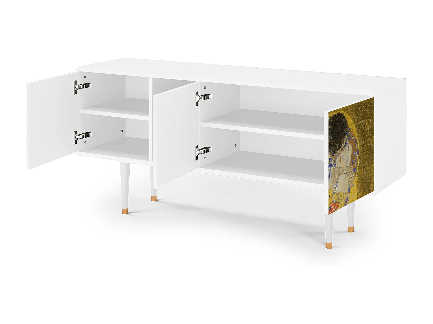 Meuble TV - 150х69х41 cm - T5 - The Kiss by Klimt , Blanc