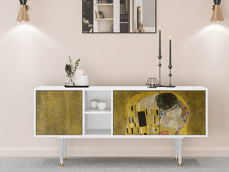 Mobile TV - 150х69х41 cm - T5 - The Kiss by Klimt , Bianco