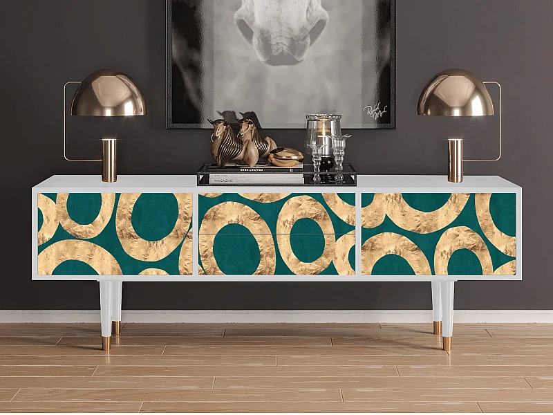 Meuble TV - 170х59х48 cm - T4 - Zircon Sphere, Blanc