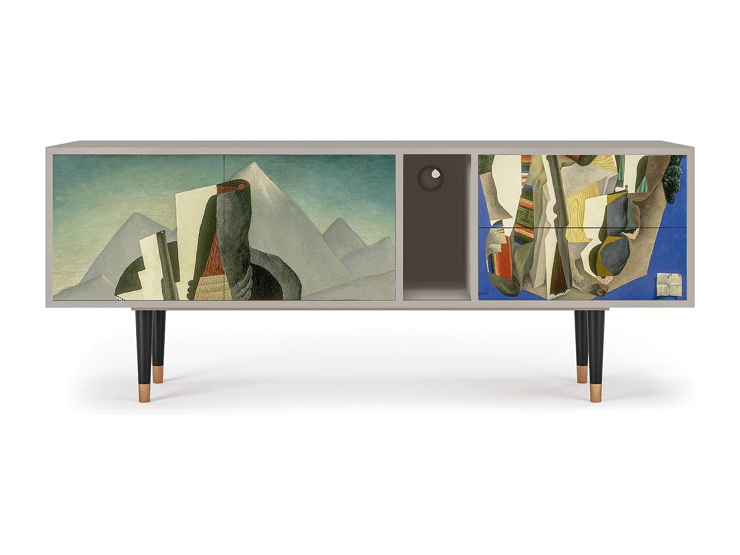 Meuble TV - 170х69х48 cm - T1 - The Cubist Paintings , Sable