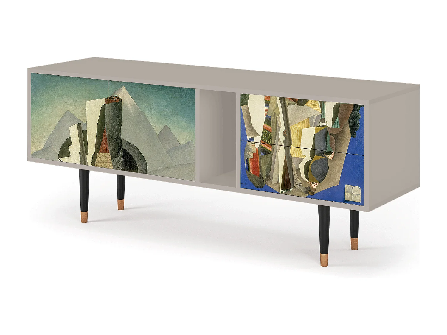 Meuble TV - 170х69х48 cm - T1 - The Cubist Paintings , Sable