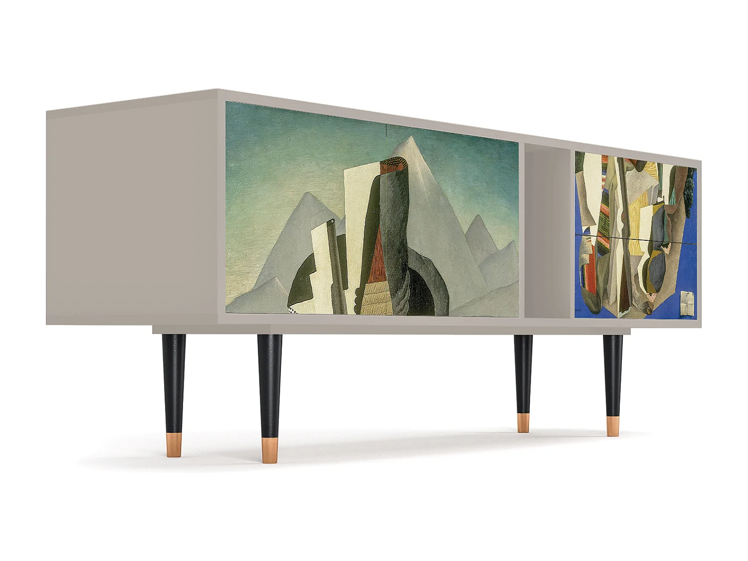 Meuble TV - 170х69х48 cm - T1 - The Cubist Paintings , Sable