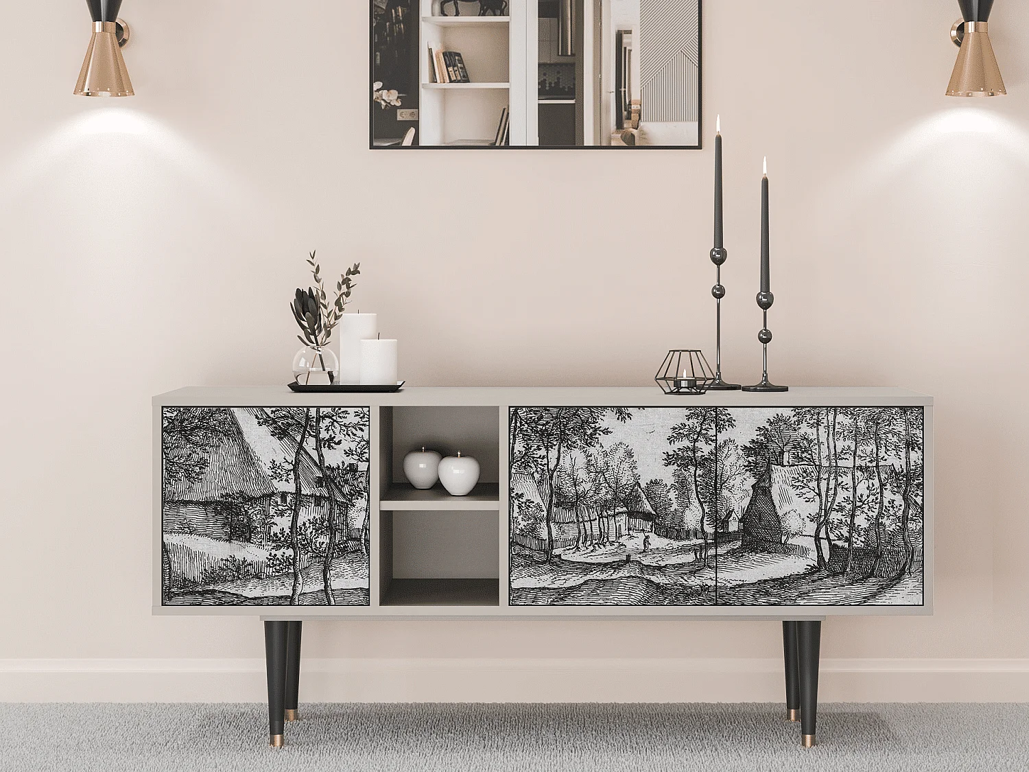 Meuble TV - 150х69х41 cm - T5 - Village Road, Sable