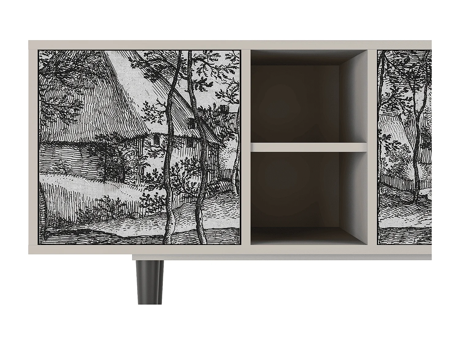 Meuble TV - 150х69х41 cm - T5 - Village Road, Sable