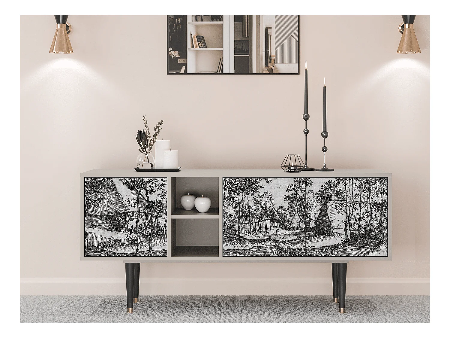 Mobile TV - 150х69х41 cm - T5 - Village Road, Sabbia