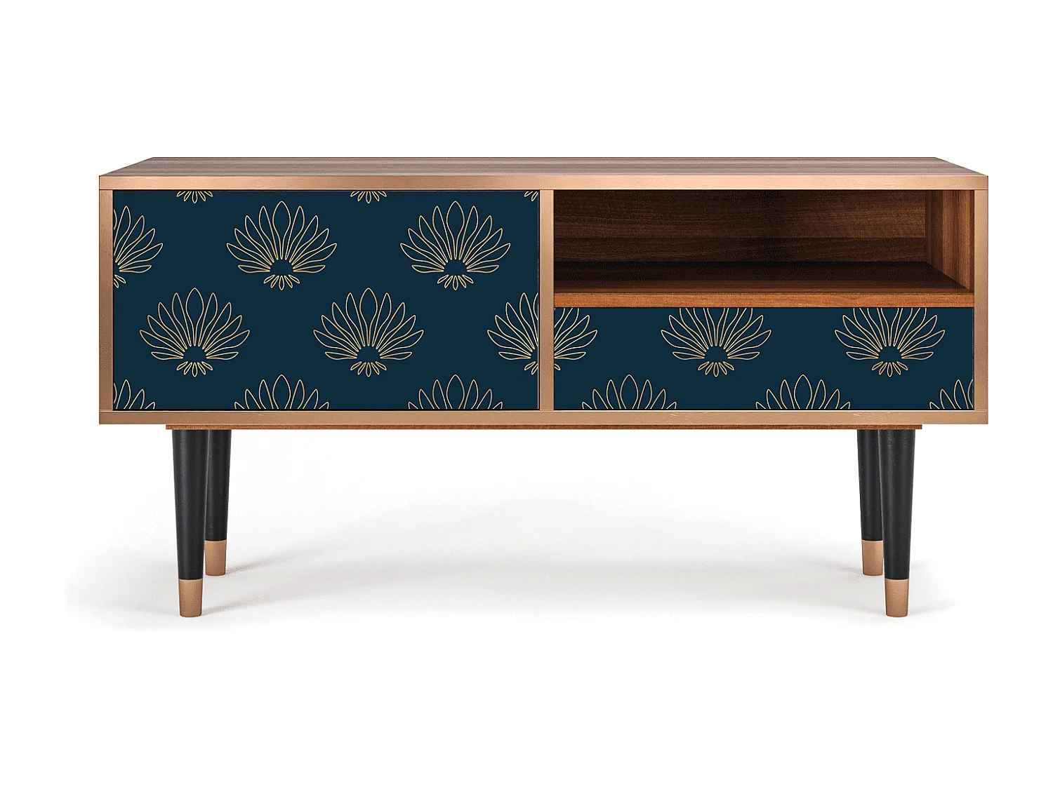 Mueble de TV - 115х59х48 cm - T3 - Blue Lotus, Nogueira