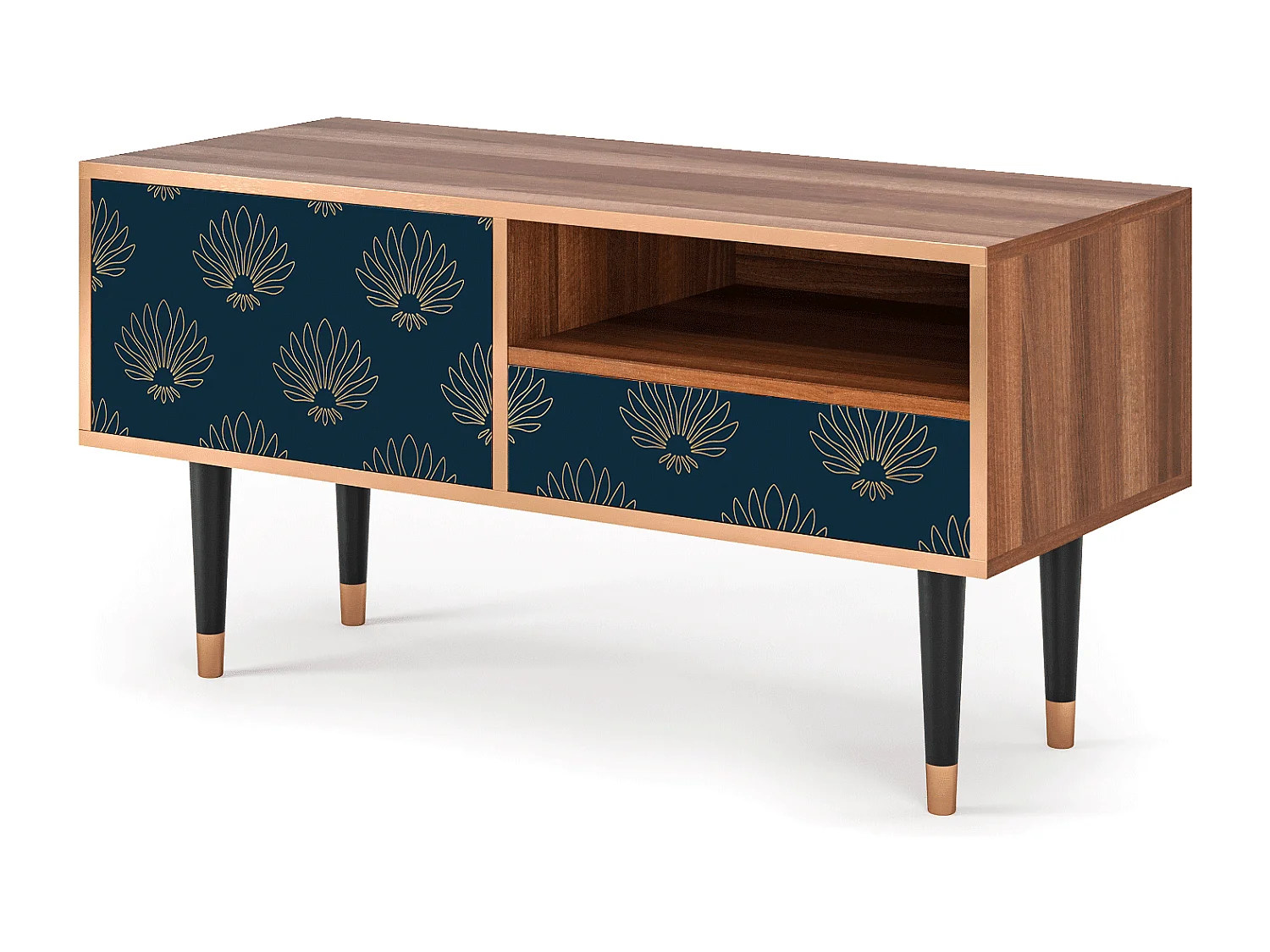 Mueble de TV - 115х59х48 cm - T3 - Blue Lotus, Nogueira