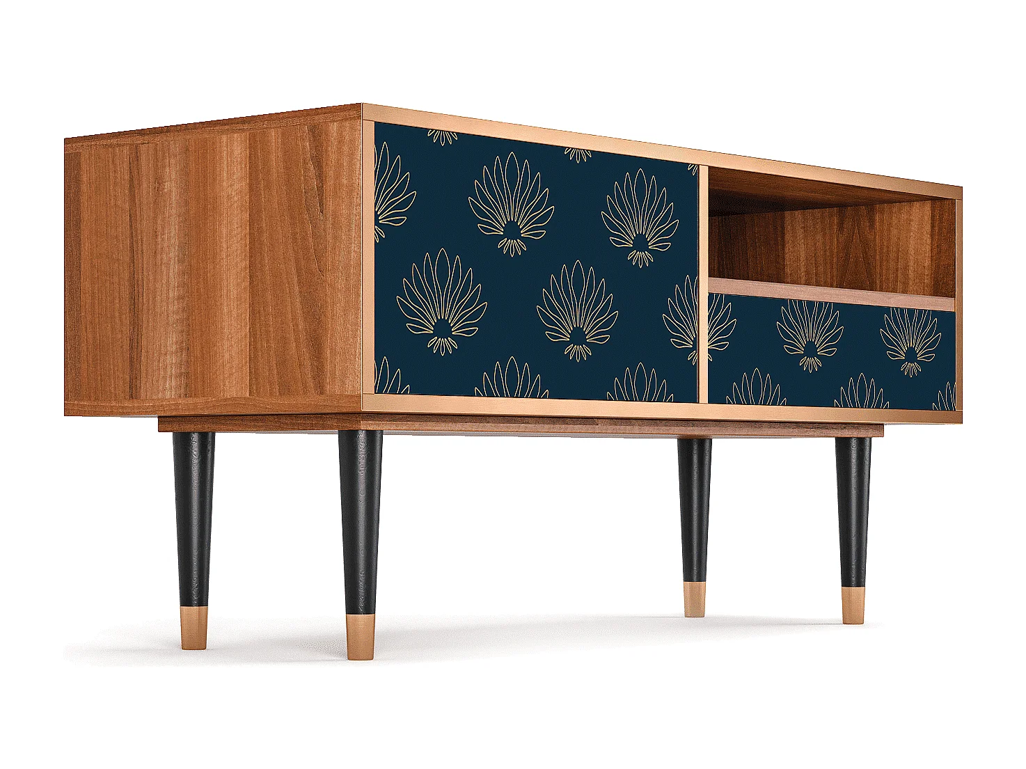 TV-meubel - 115х59х48 cm - T3 - Blue Lotus, Walnoot