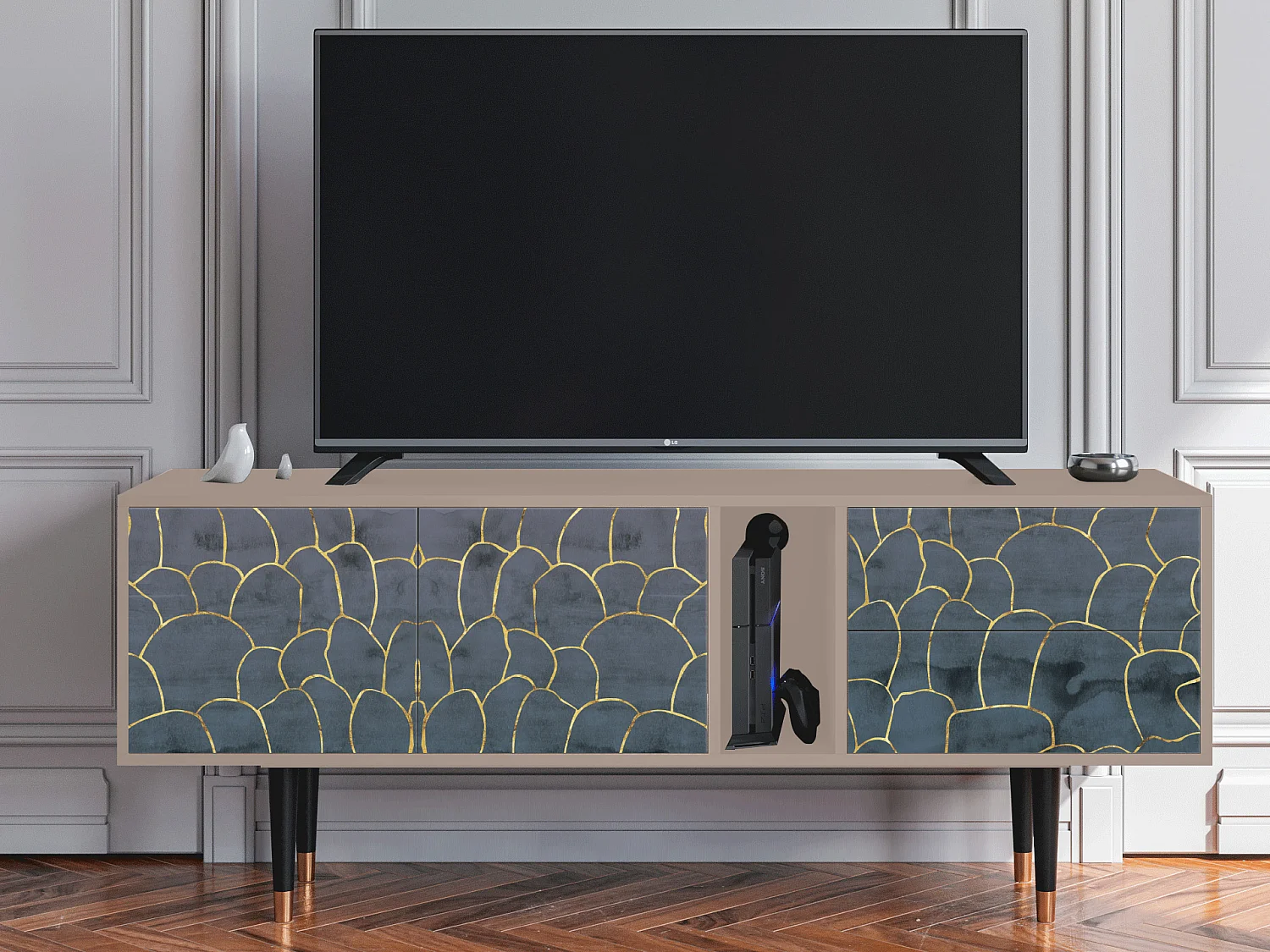 Meuble TV - 170х69х48 cm - T1 - Blue Lagoon, Latte