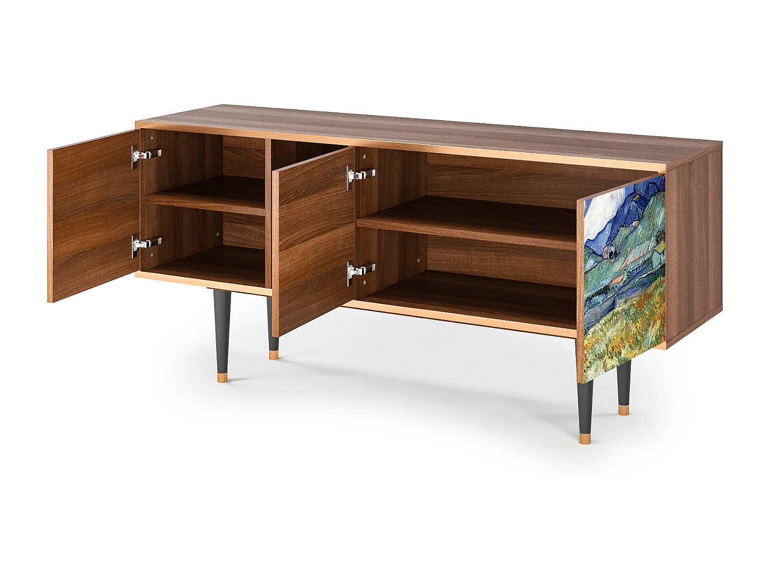 Meuble TV - 150х69х41 cm - T5 - Landscape, Noyer