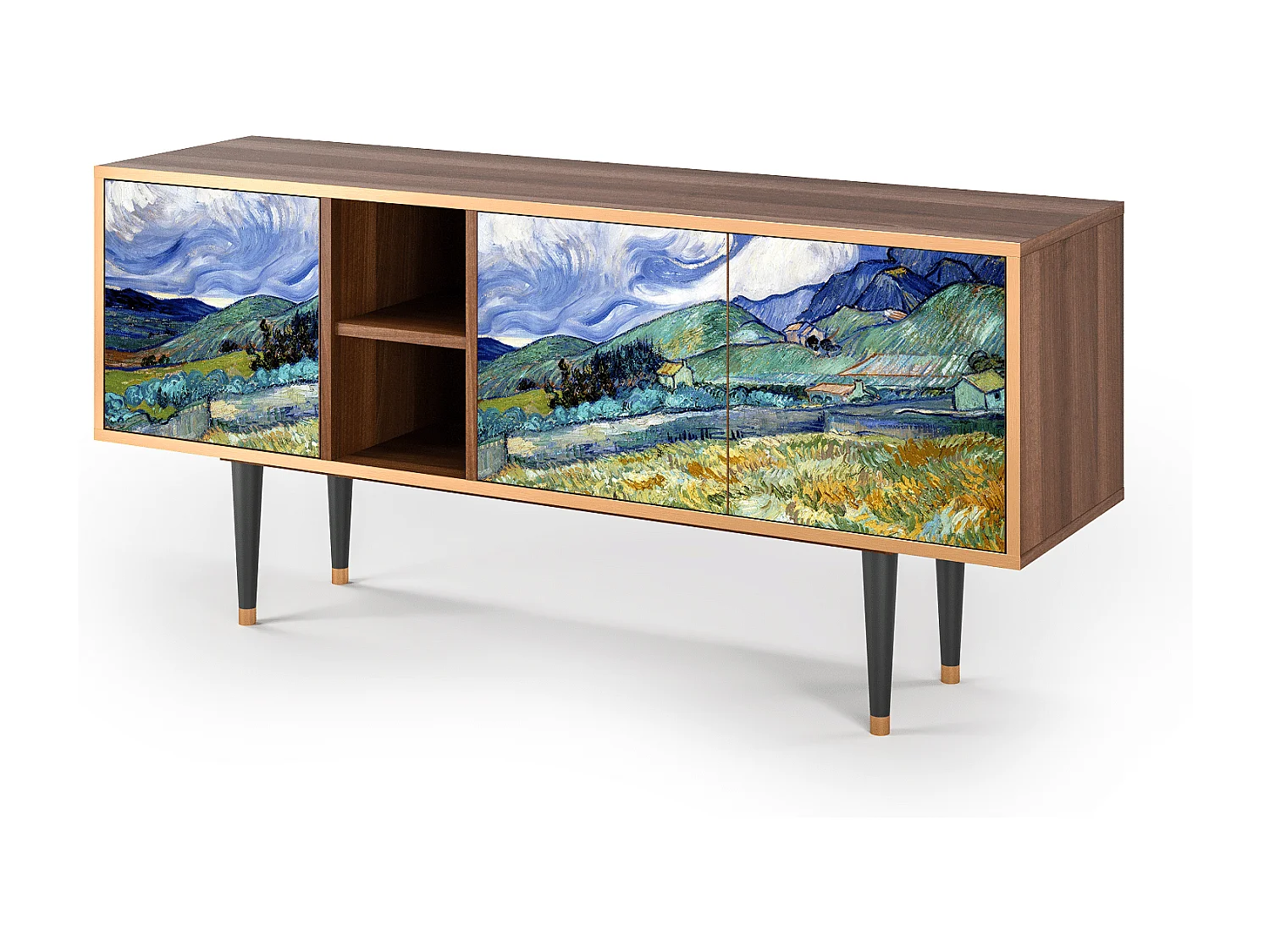 Mueble de TV - 150х69х41 cm - T5 - Landscape, Nogueira