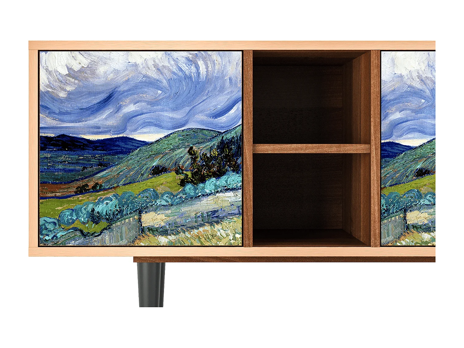 Mueble de TV - 150х69х41 cm - T5 - Landscape, Nogueira