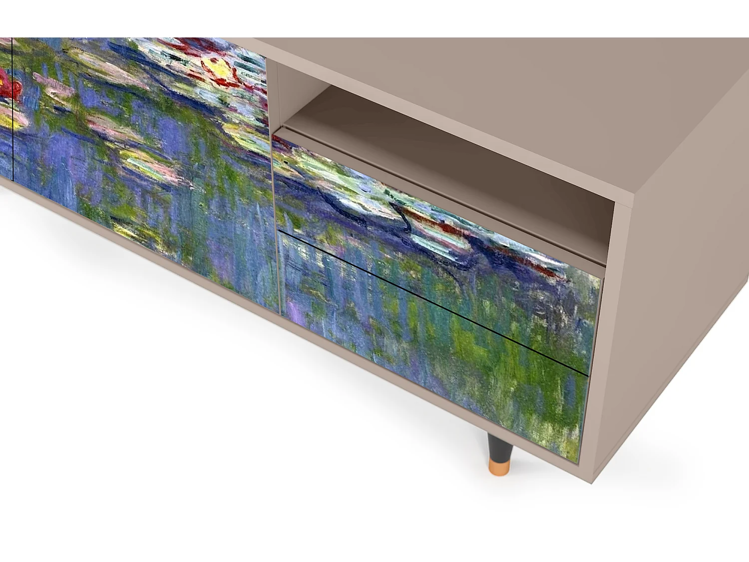 Meuble TV - 125х56х41 cm - T7 - The water lily pond  , Latte