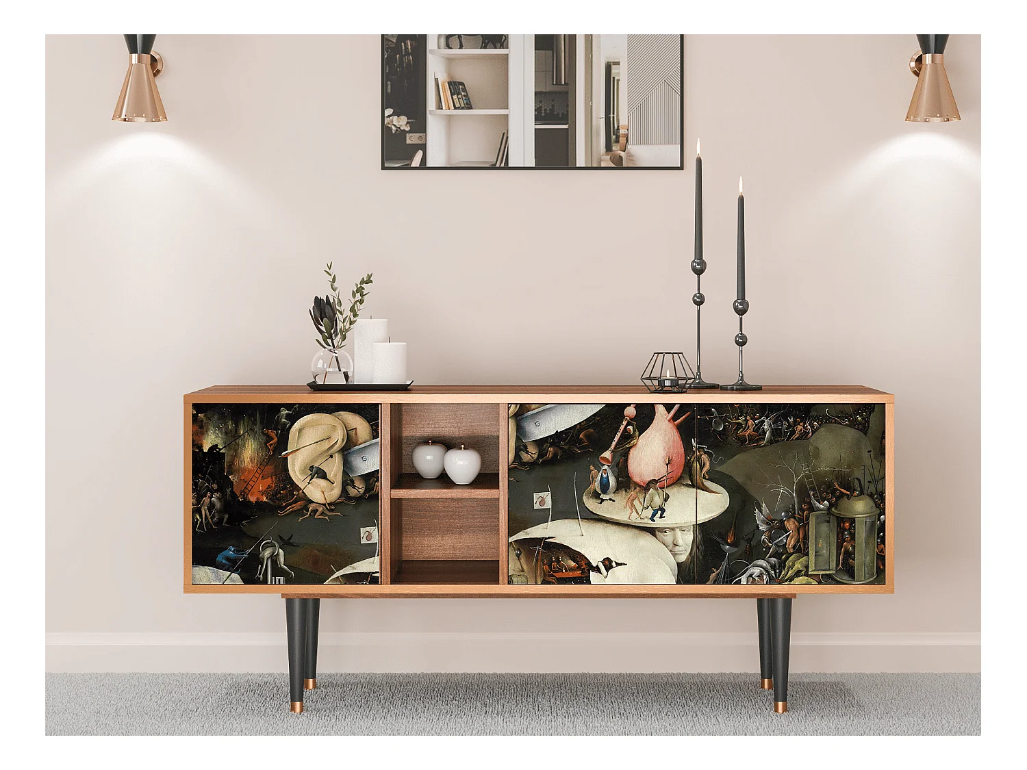 Meuble TV - 150х69х41 cm - T5 - The Garden 2, Noyer