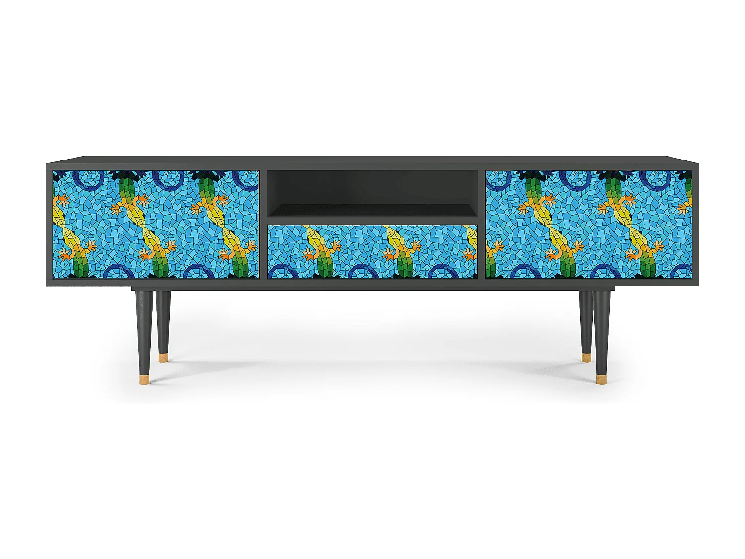 Meuble TV - 170х59х41 cm - T6 - Gaudi's Lizard, Anthracite