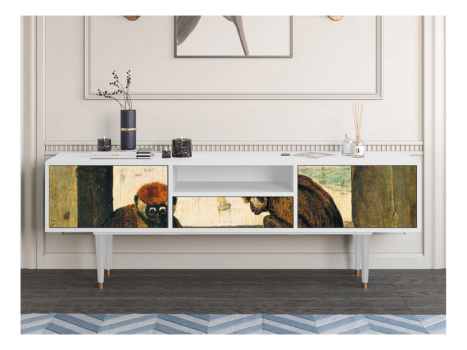 Meuble TV - 170х59х41 cm - T6 - Two Monkeys, Blanc