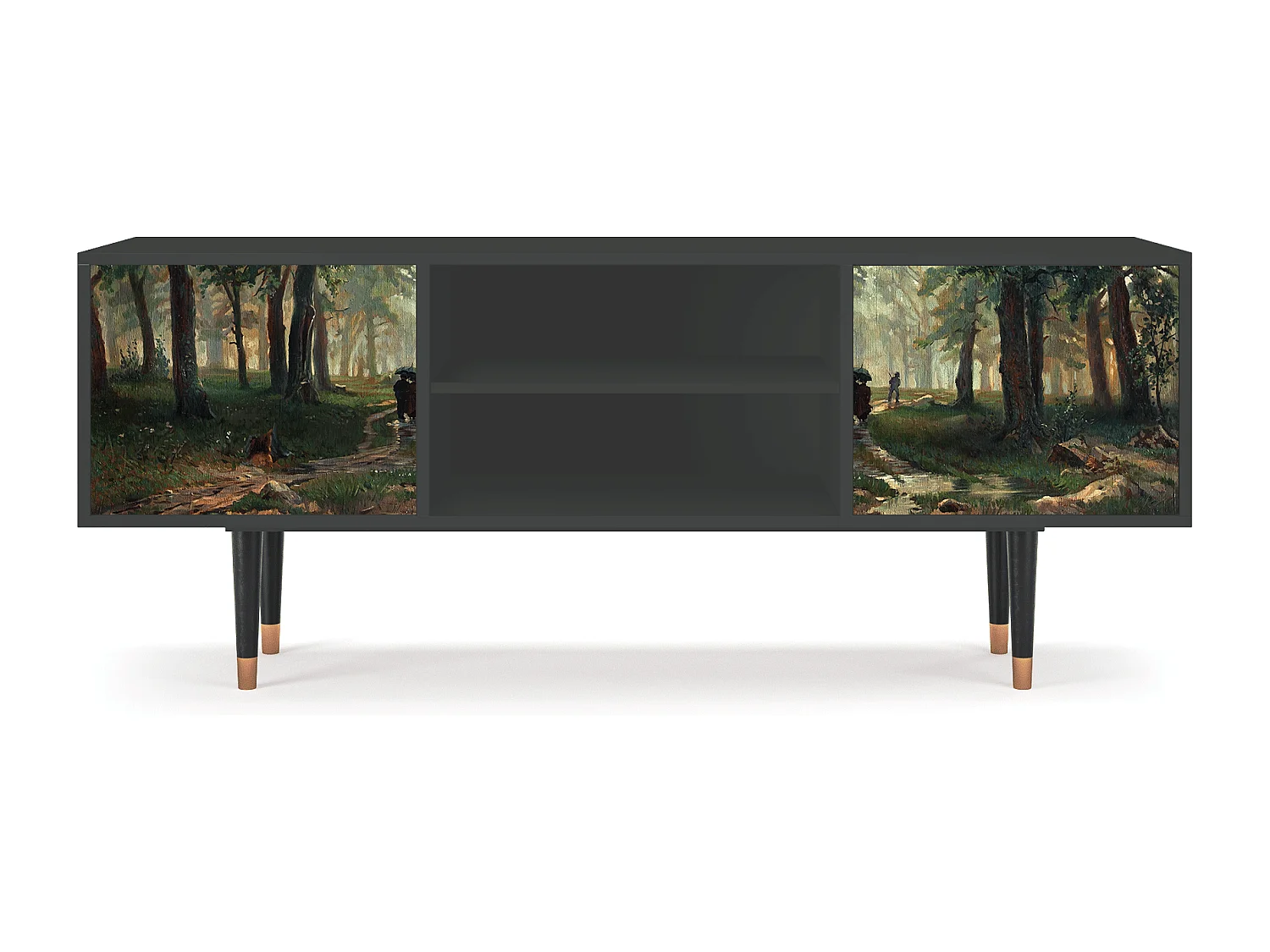 Meuble TV - 170х69х48 cm - T2 -  Rain in the Oak Forest, Anthracite