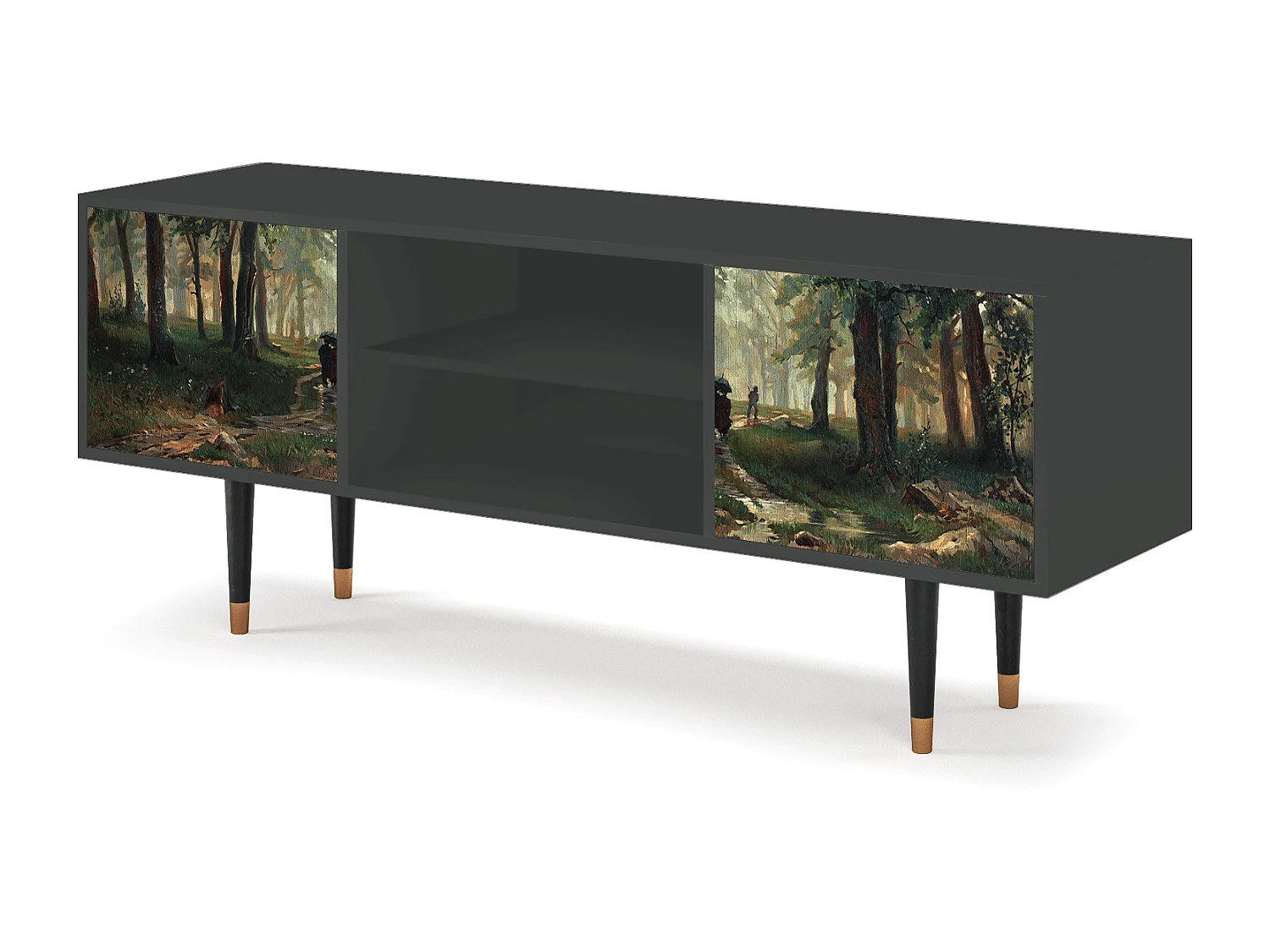 Meuble TV - 170х69х48 cm - T2 -  Rain in the Oak Forest, Anthracite
