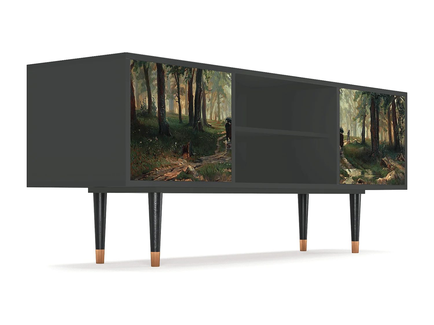 Meuble TV - 170х69х48 cm - T2 -  Rain in the Oak Forest, Anthracite