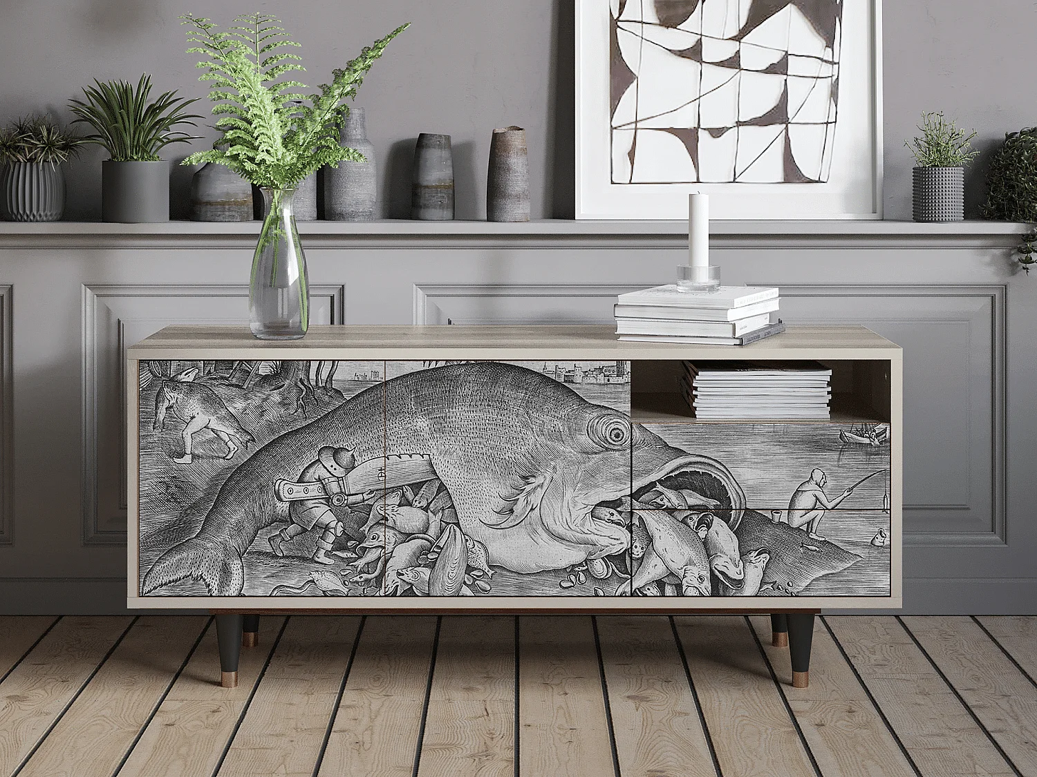 Mueble de TV - 125х56х41 cm - T7 - Big Fish Eat Little, Arena