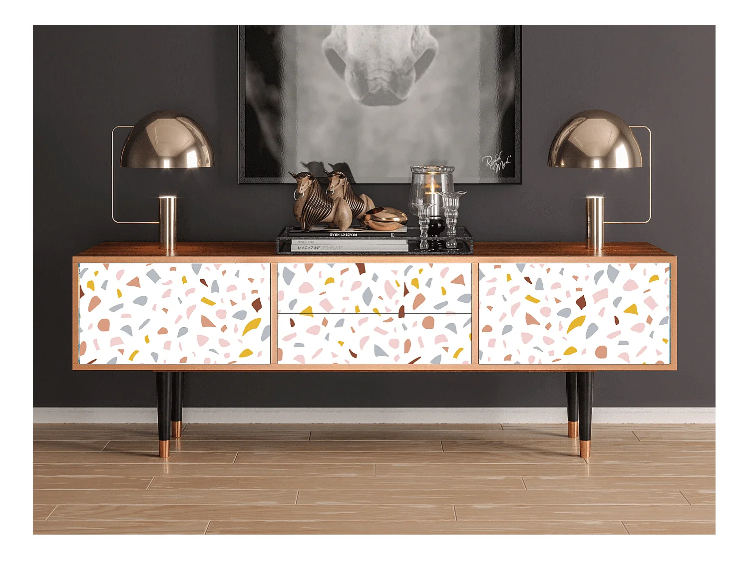Meuble TV - 170х59х48 cm - T4 - Marmelade Cheese, Noyer
