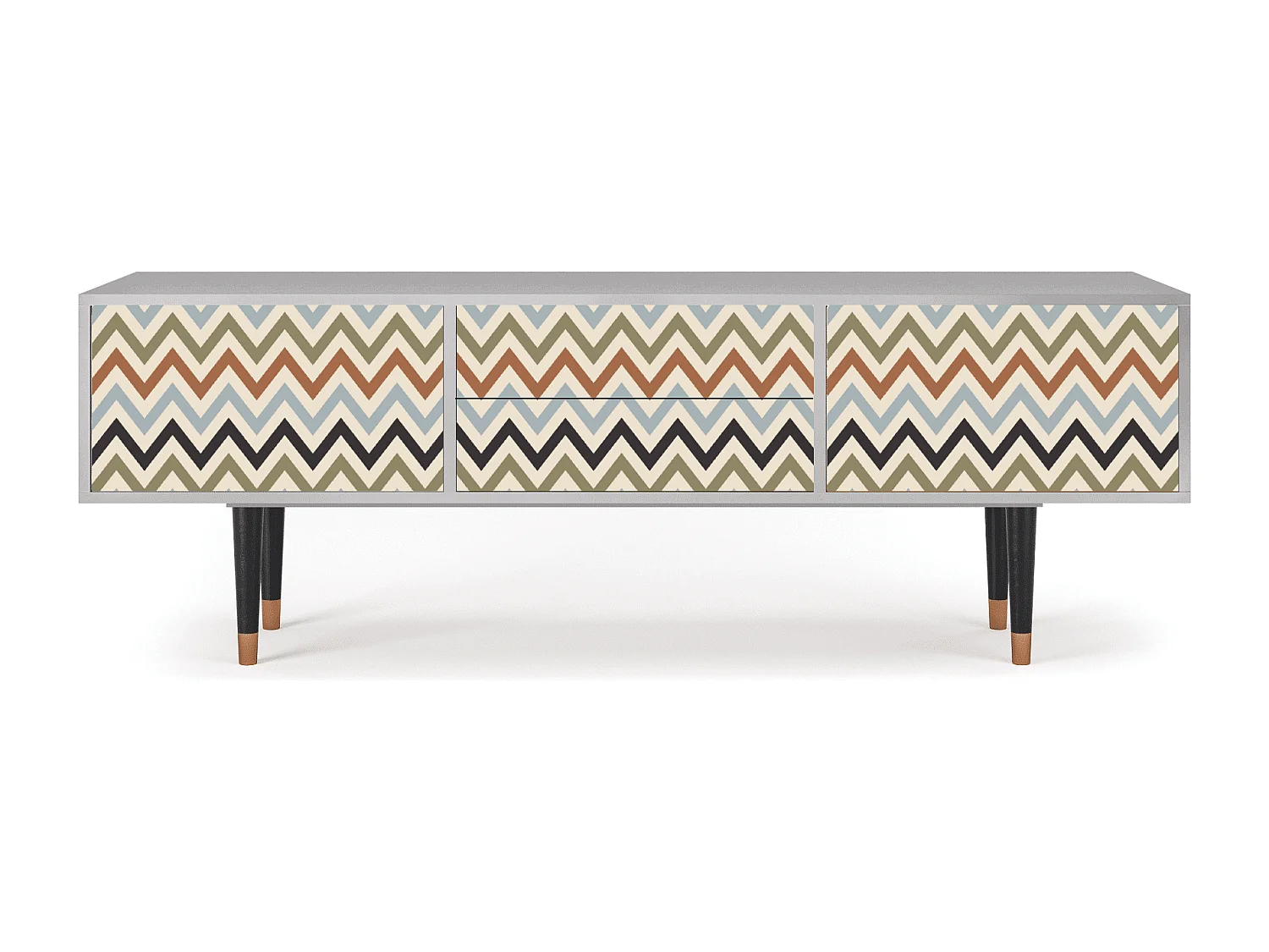 Meuble TV - 170х59х48 cm - T4 - Bright Ripple, Gris