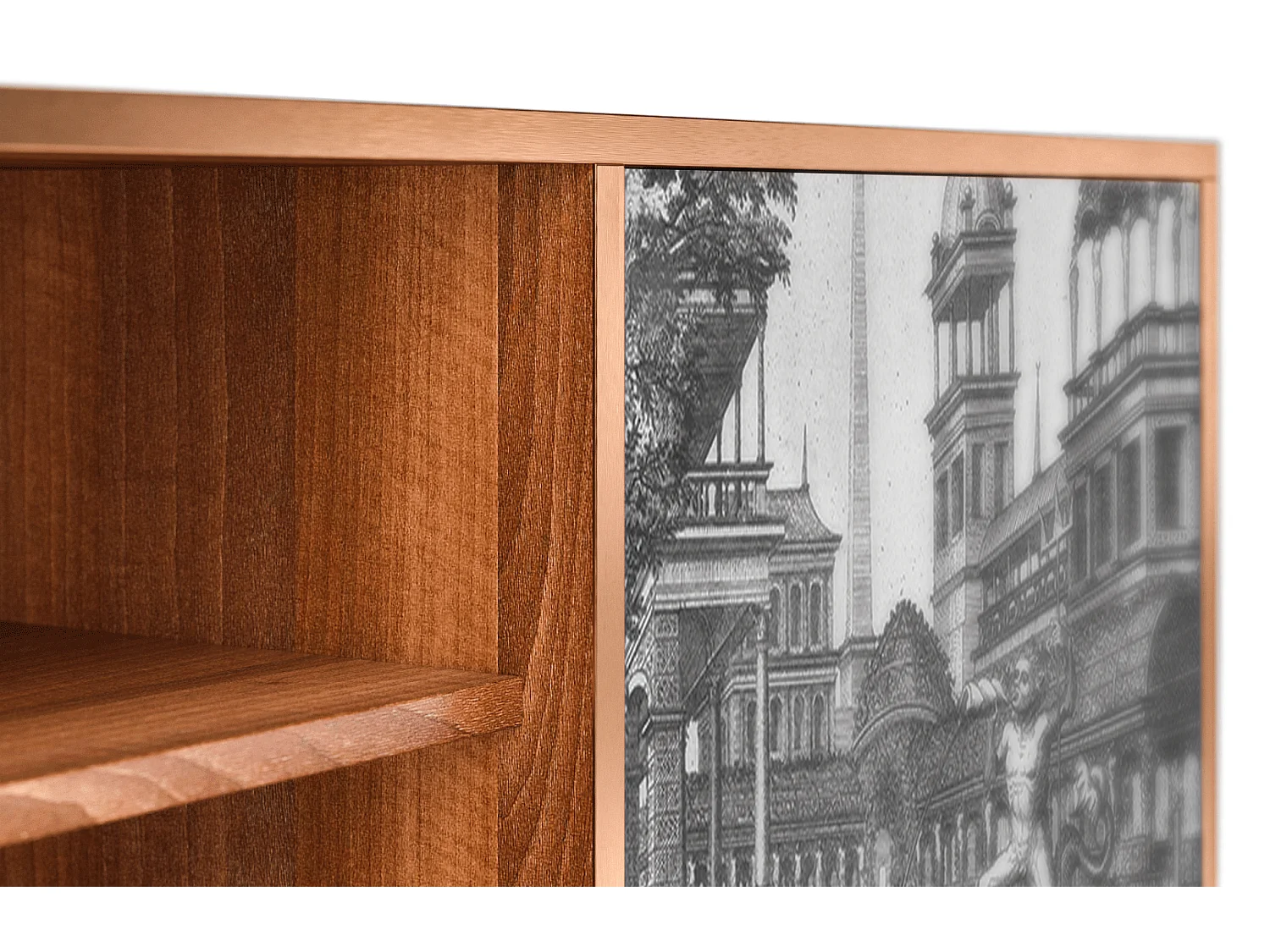 Meuble TV - 170х69х48 cm - T2 - View of the Piazza, Noyer