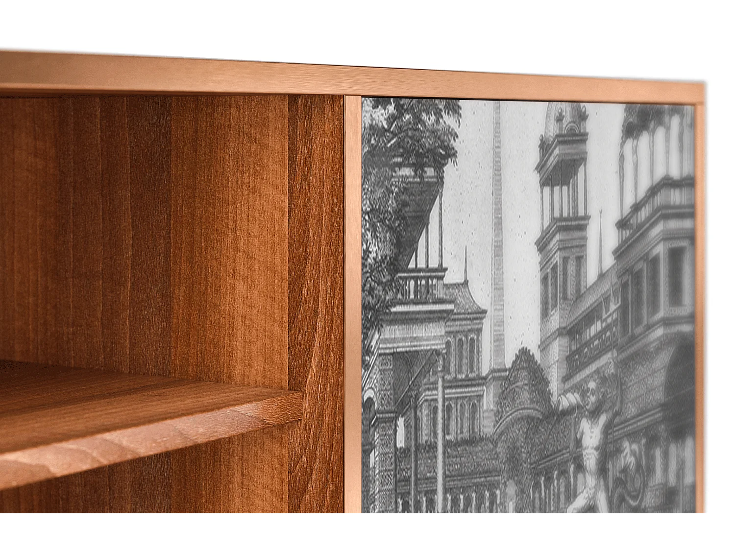 Meuble TV - 170х69х48 cm - T2 - View of the Piazza, Noyer