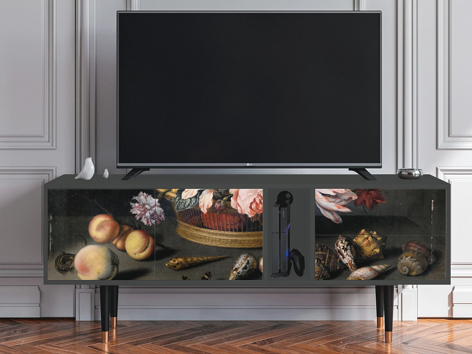 Mobile TV - 170х69х48 cm - T1 - Still Life with Flowers, Antracite