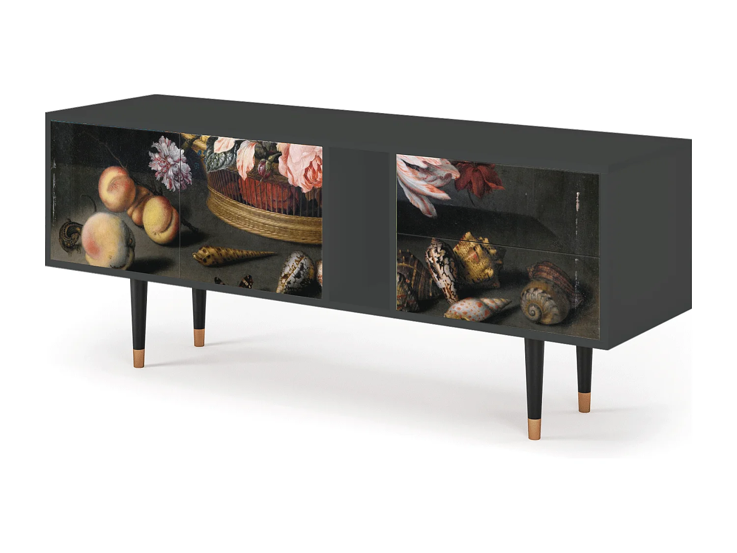 Mobile TV - 170х69х48 cm - T1 - Still Life with Flowers, Antracite