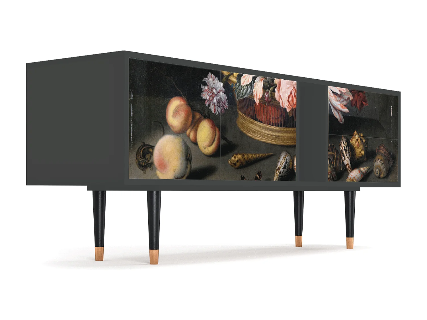 Mobile TV - 170х69х48 cm - T1 - Still Life with Flowers, Antracite