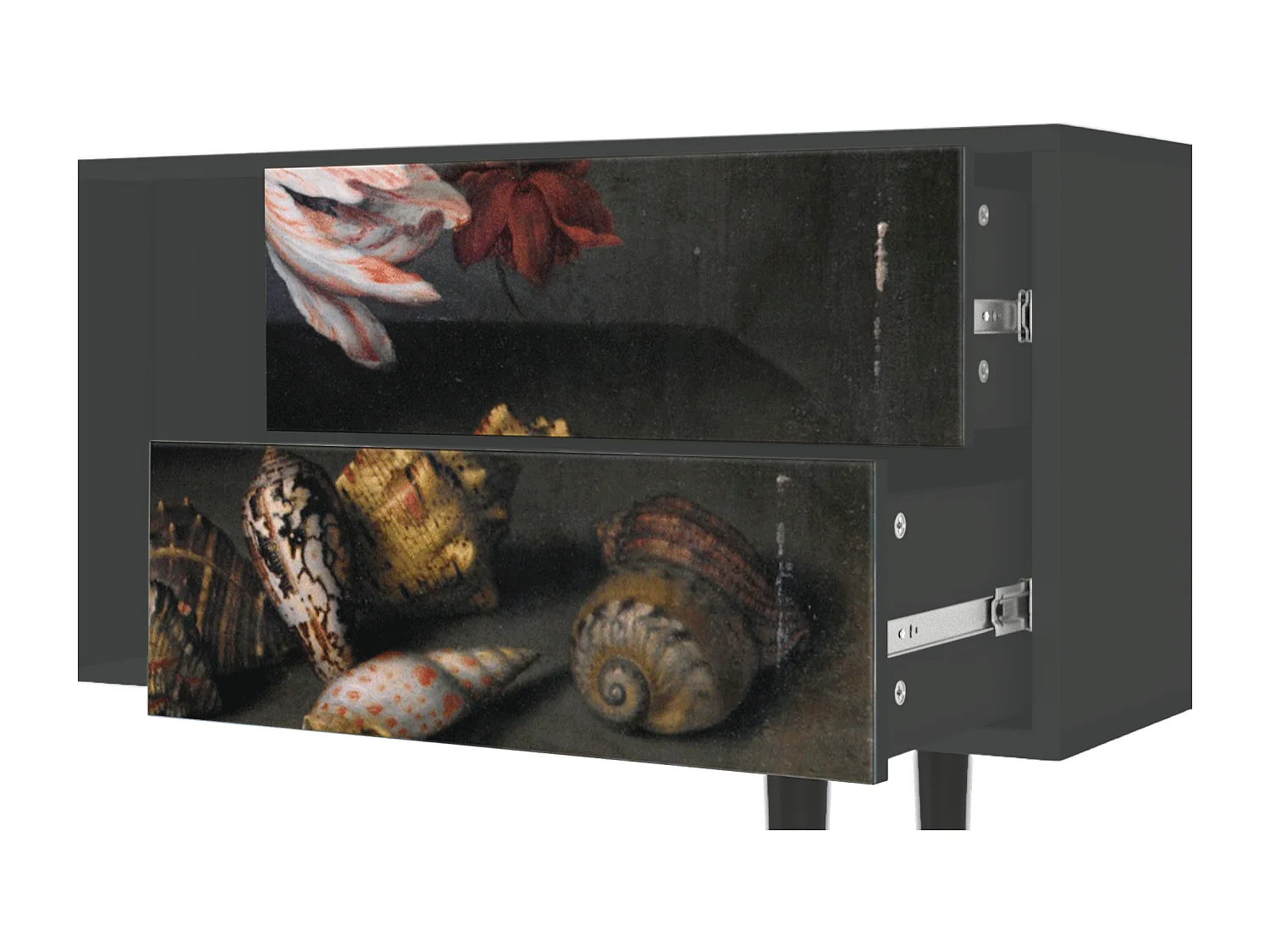 Mobile TV - 170х69х48 cm - T1 - Still Life with Flowers, Antracite