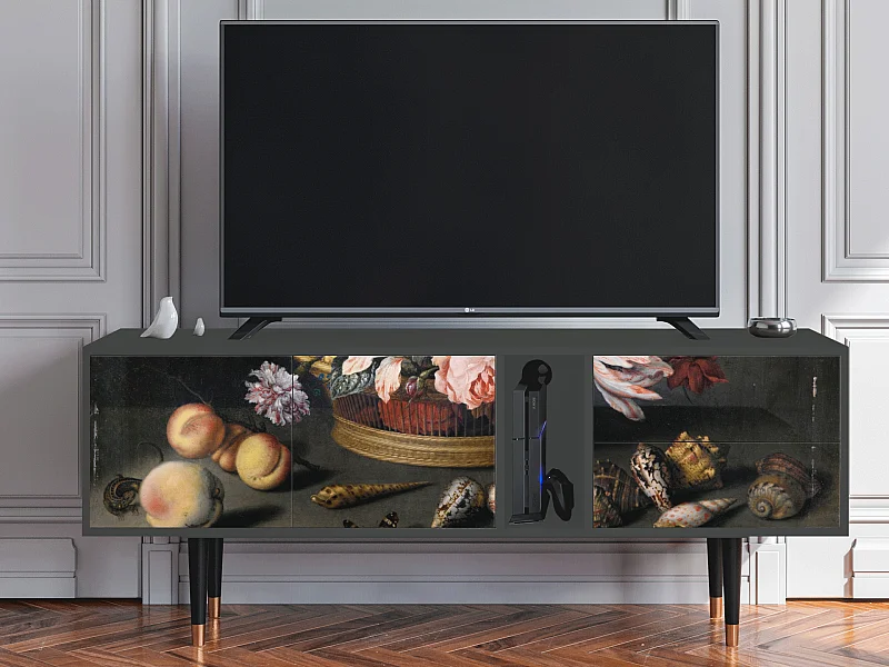 Mobile TV - 170х69х48 cm - T1 - Still Life with Flowers, Antracite
