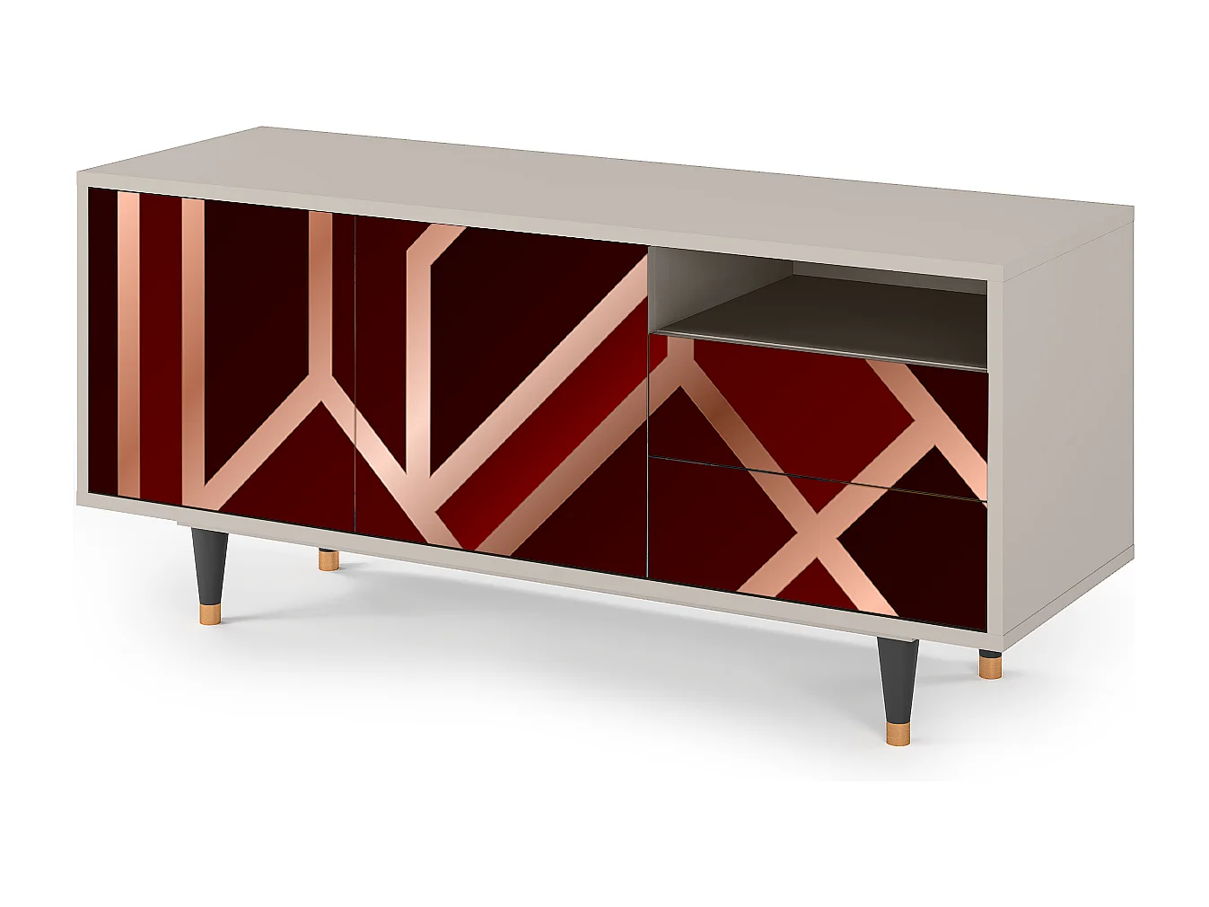 Meuble TV - 125х56х41 cm - T7 - Velvet 1920's, Sable