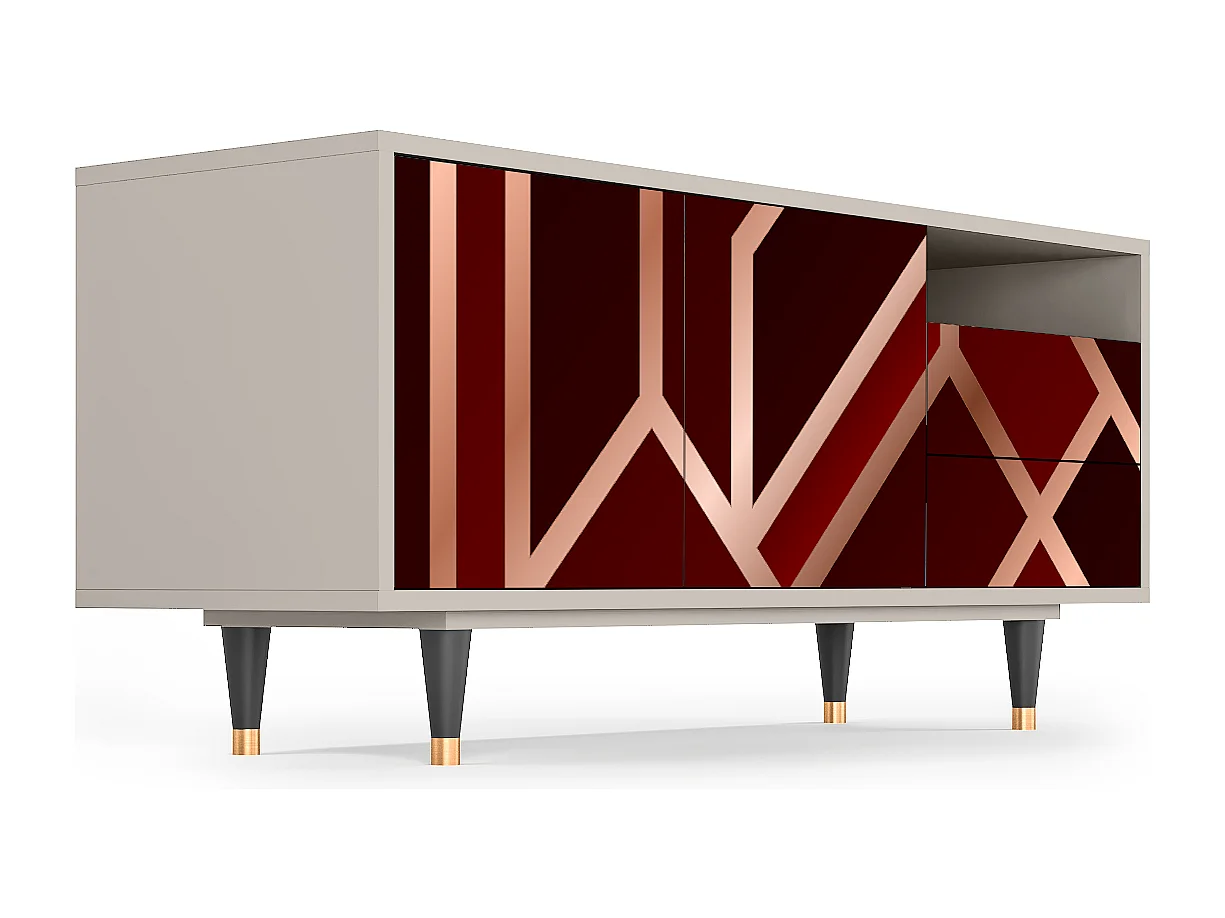 Meuble TV - 125х56х41 cm - T7 - Velvet 1920's, Sable