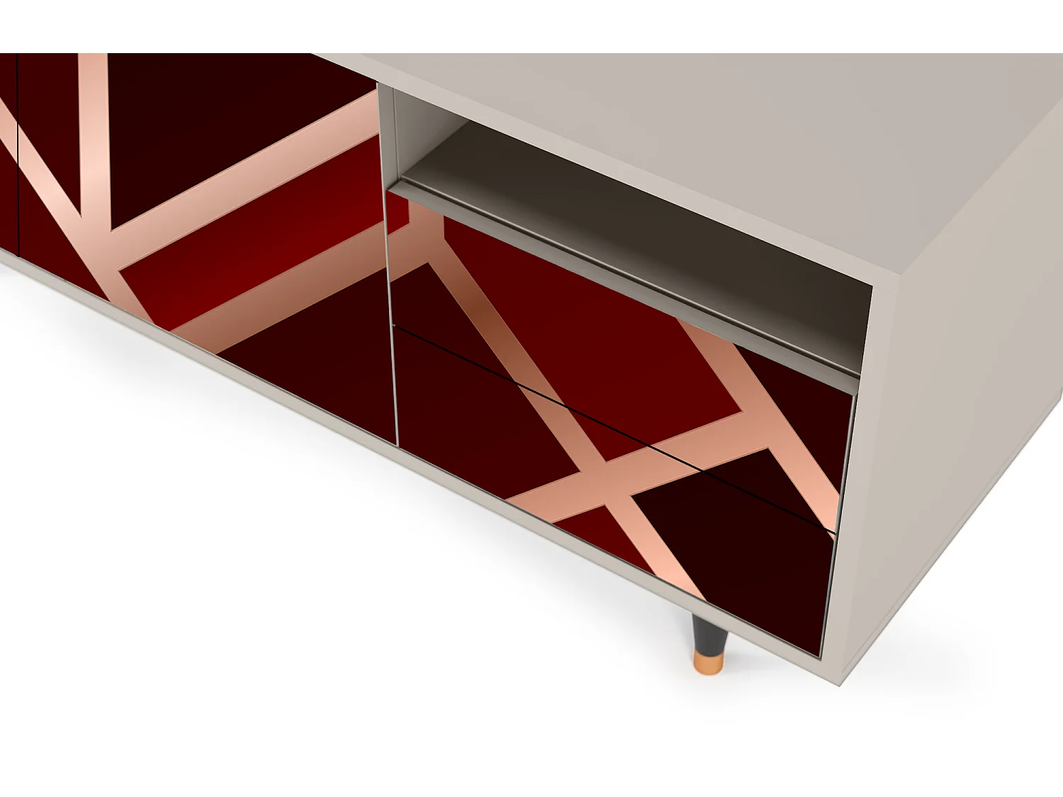 Meuble TV - 125х56х41 cm - T7 - Velvet 1920's, Sable