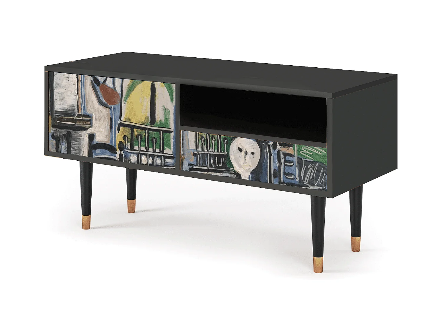 Meuble TV - 115х59х48 cm - T3 - The Studio , Anthracite